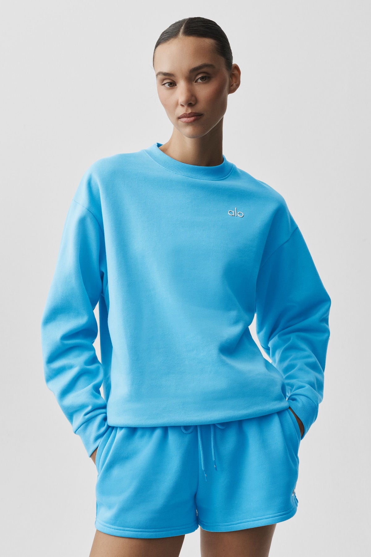 Alo Yoga Accolade Crew Neck Pullover - Azure Blue - imagen 2