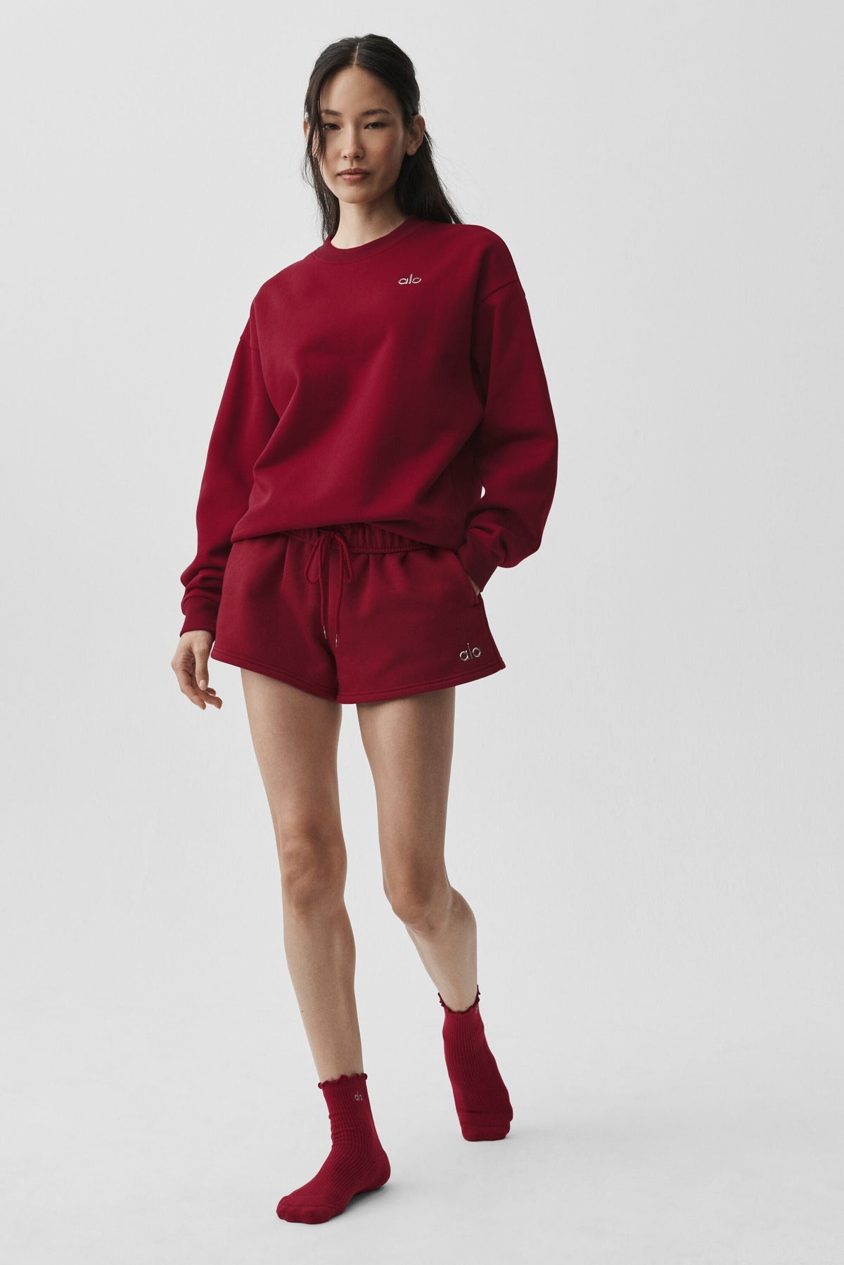Alo Yoga Accolade Crew Neck Pullover - Summer Romance Red - imagen 5