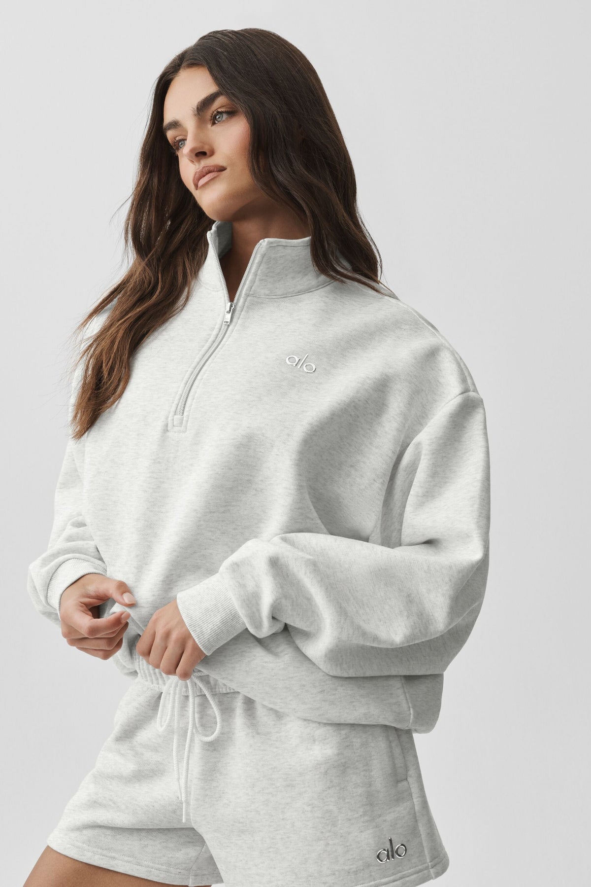 Alo Yoga Accolade 1/4 Zip Pullover - White Heather - imagen 3