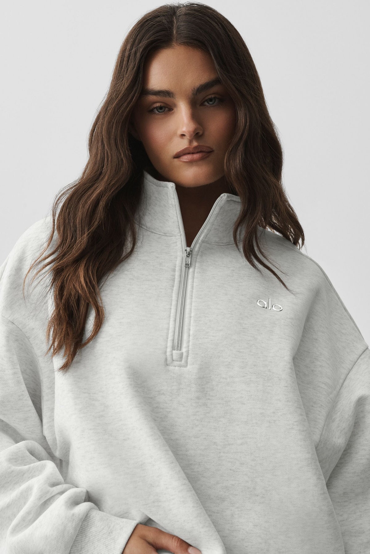 Alo Yoga Accolade 1/4 Zip Pullover - White Heather - imagen 4