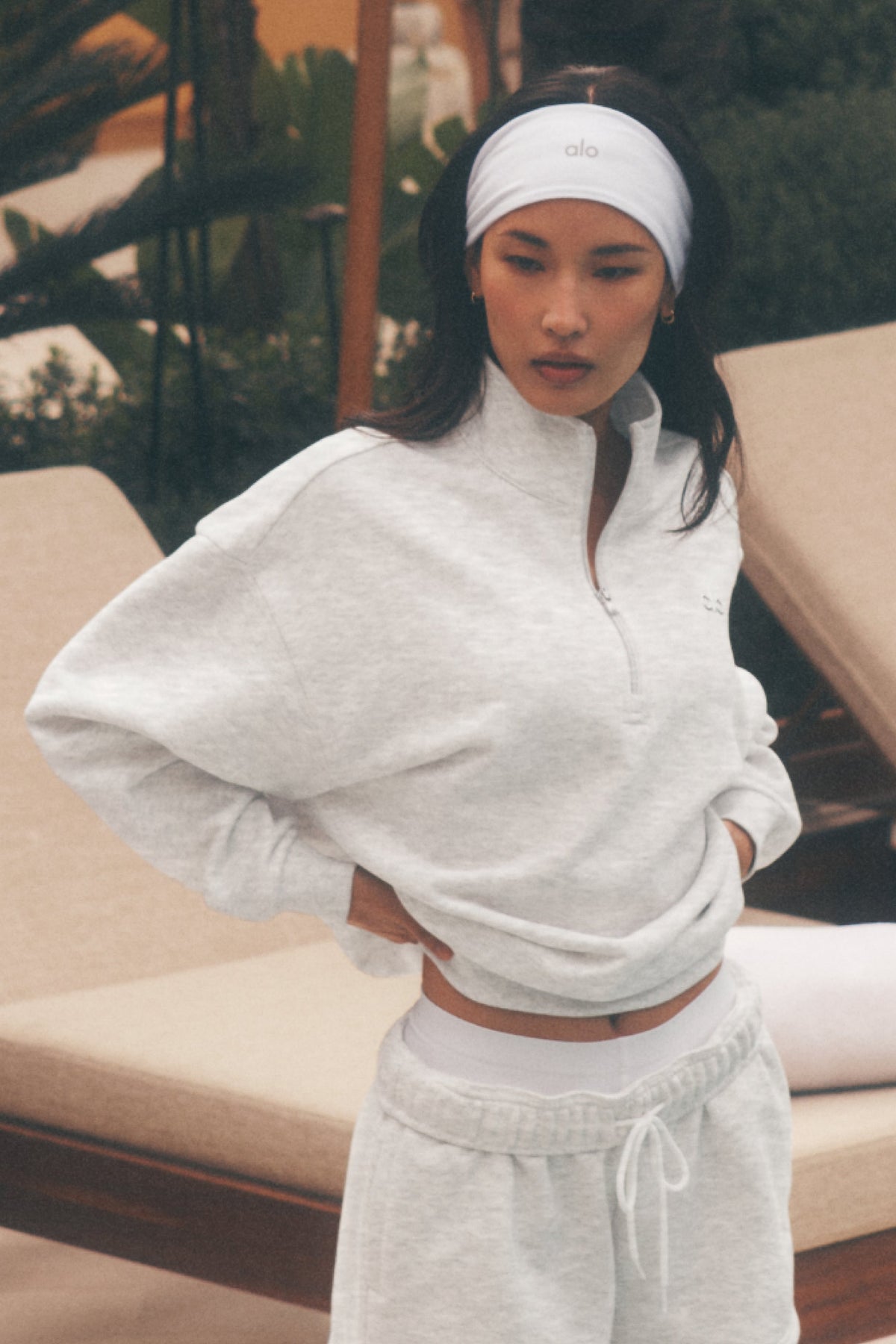 Alo Yoga Accolade 1/4 Zip Pullover - White Heather - imagen 1