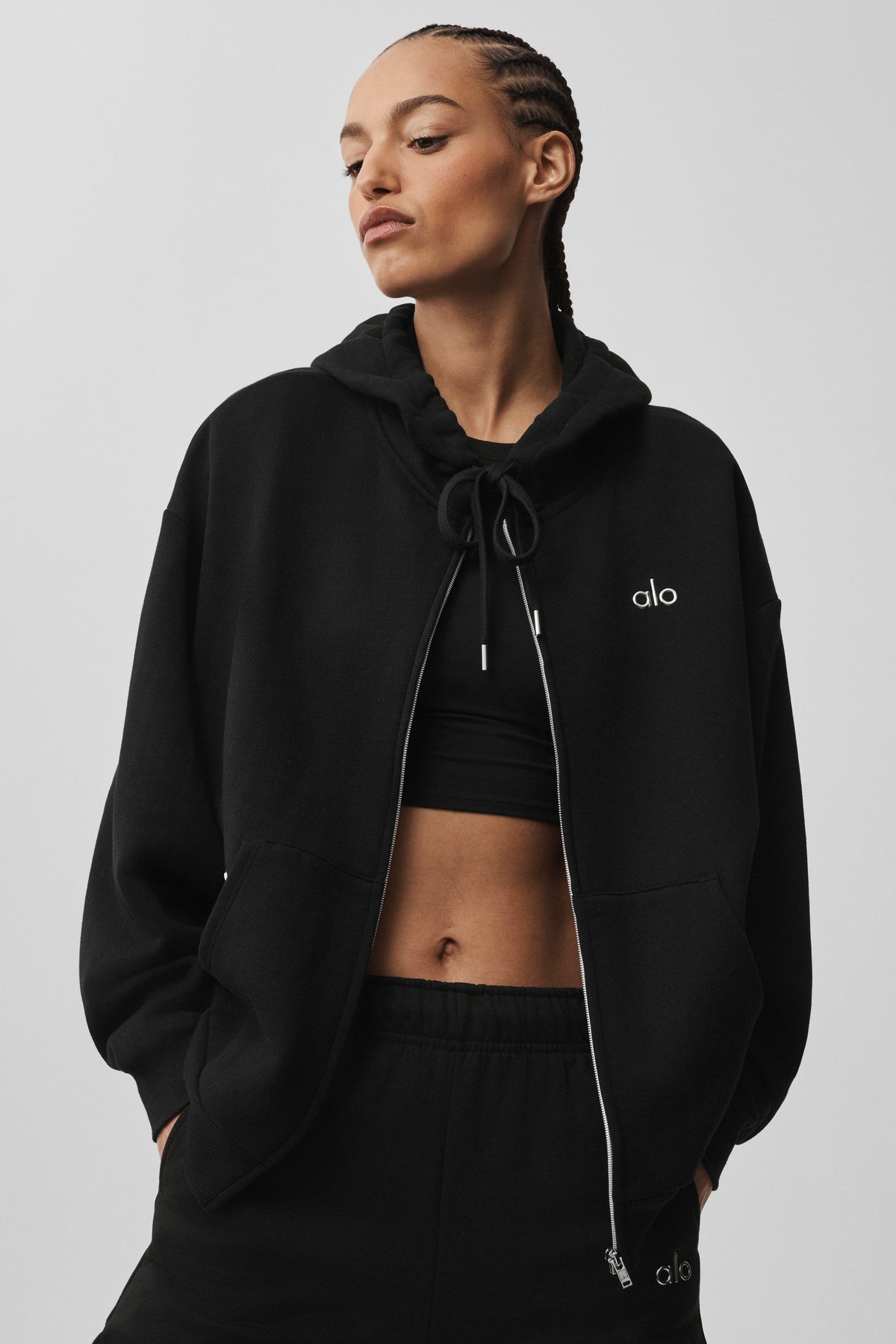 Alo Yoga Accolade Full Zip Hoodie - Black - imagen 2