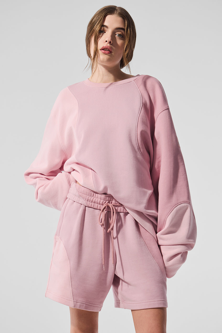 Alo Yoga Make Waves Crew Neck Pullover - Sunset Pink Tonal - imagen 1