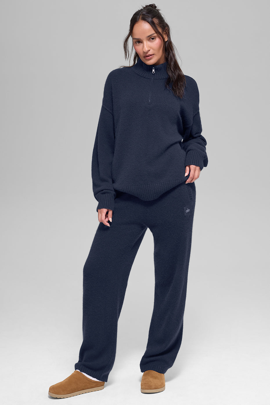 Alo Yoga Wool Cashmere New Class 1/4 Zip Pullover - Navy - imagen 5