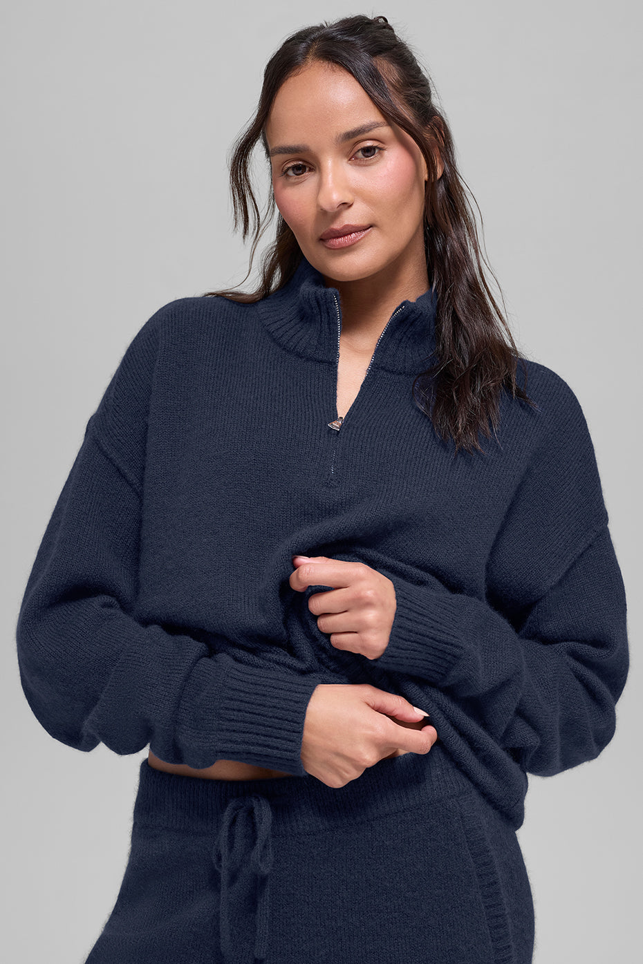 Alo Yoga Wool Cashmere New Class 1/4 Zip Pullover - Navy - imagen 1