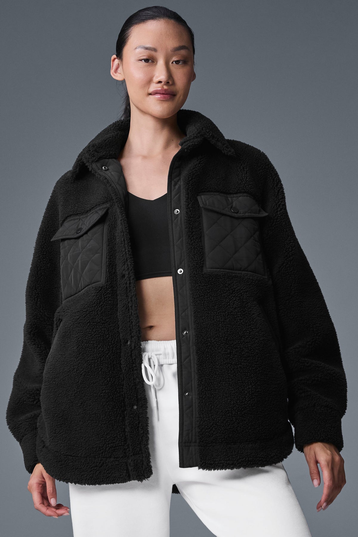 Alo Yoga Sherpa Edge Shacket - Black - imagen 1