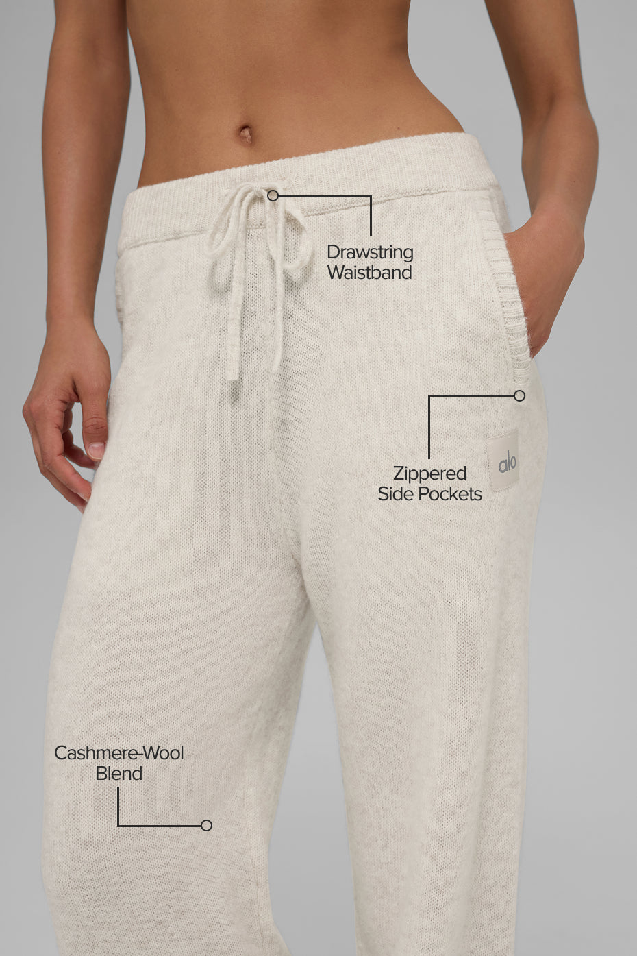 Alo Yoga Wool Cashmere New Class Sweatpant - Bone Heather - imagen 2