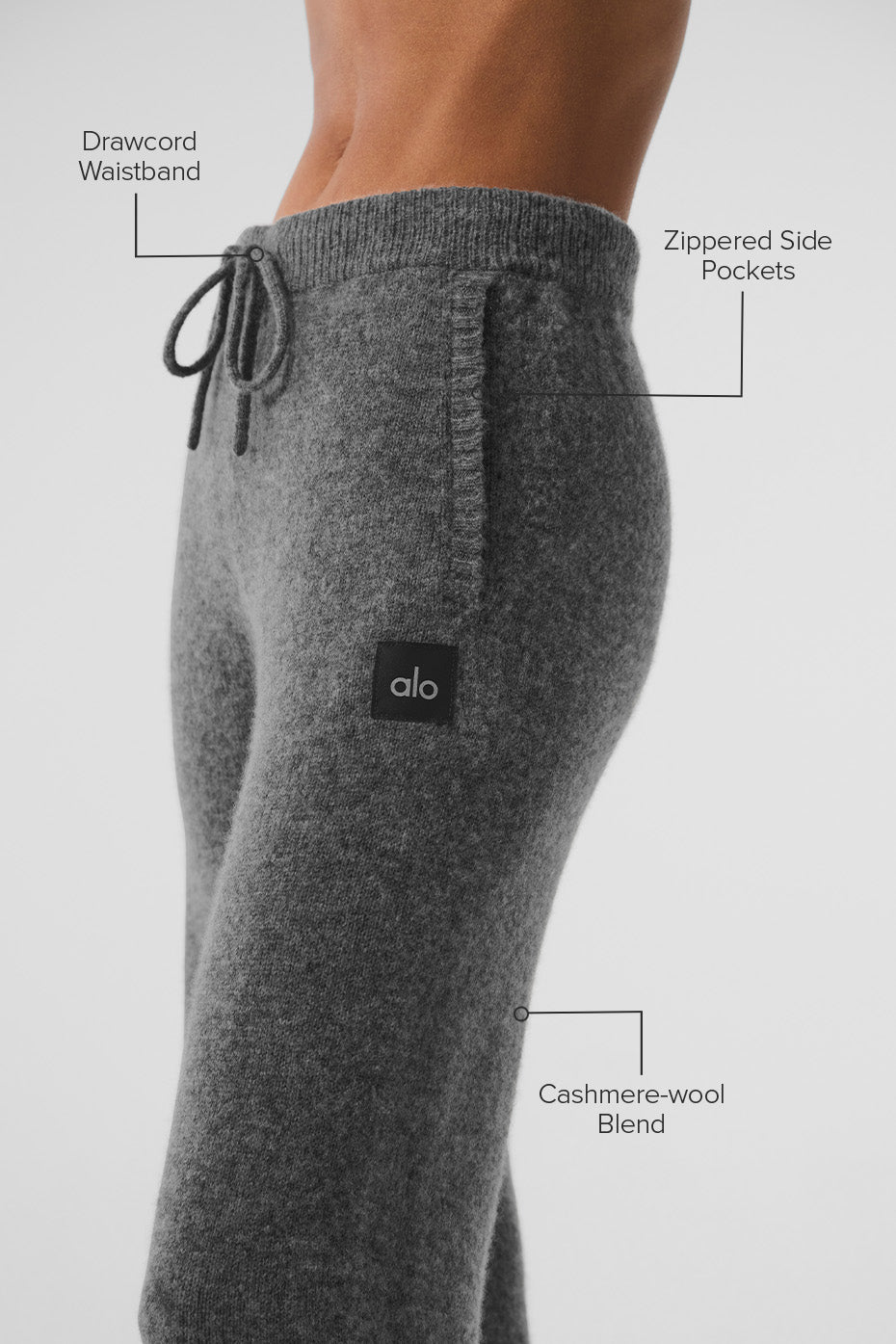 Alo Yoga Wool Cashmere New Class Sweatpant - Platinum Grey - imagen 2