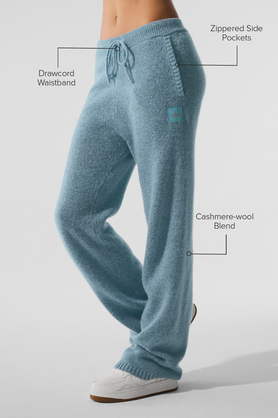 Alo Yoga Wool Cashmere New Class Sweatpant - Celestial Blue Granite Heather - imagen 2
