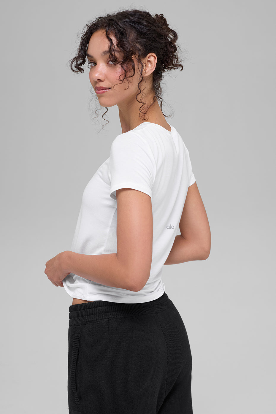 Alo Yoga All Day Short Sleeve - White - imagen 4