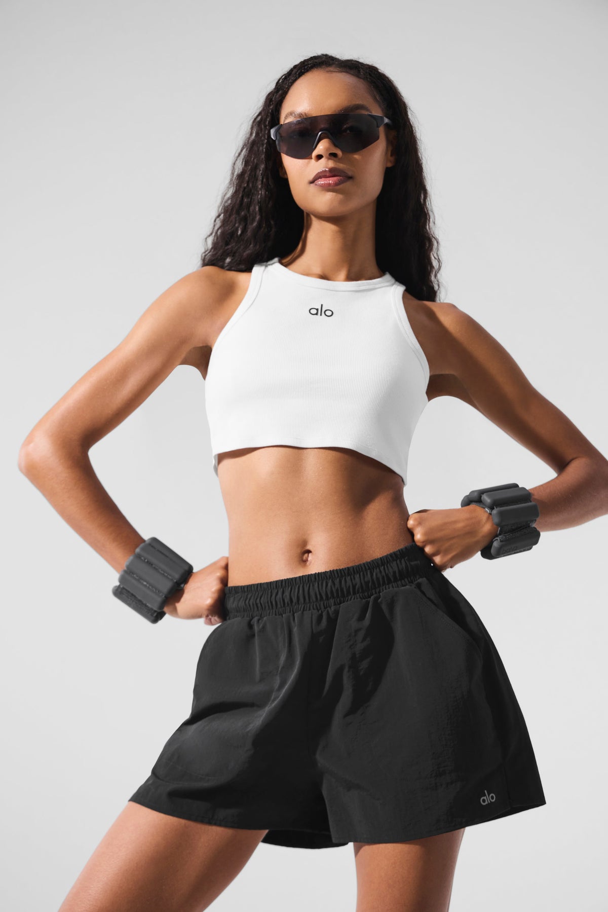 Alo Yoga Aspire Tank - White/Black - imagen 3
