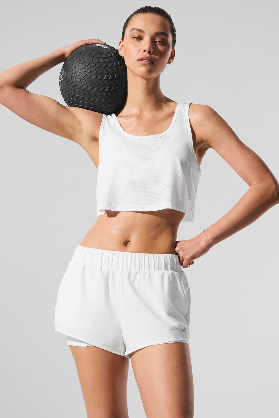 Alo Yoga Cropped Sport Star Tank - White - imagen 1