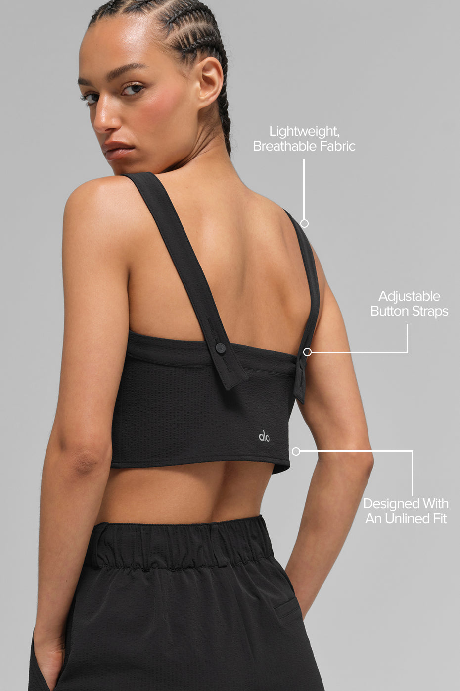 Alo Yoga Cropped Dreamscape Tank - Black - imagen 2