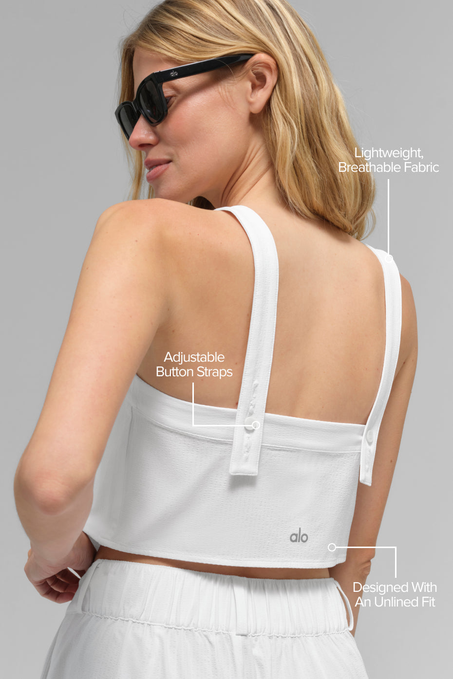 Alo Yoga Cropped Dreamscape Tank - White - imagen 2