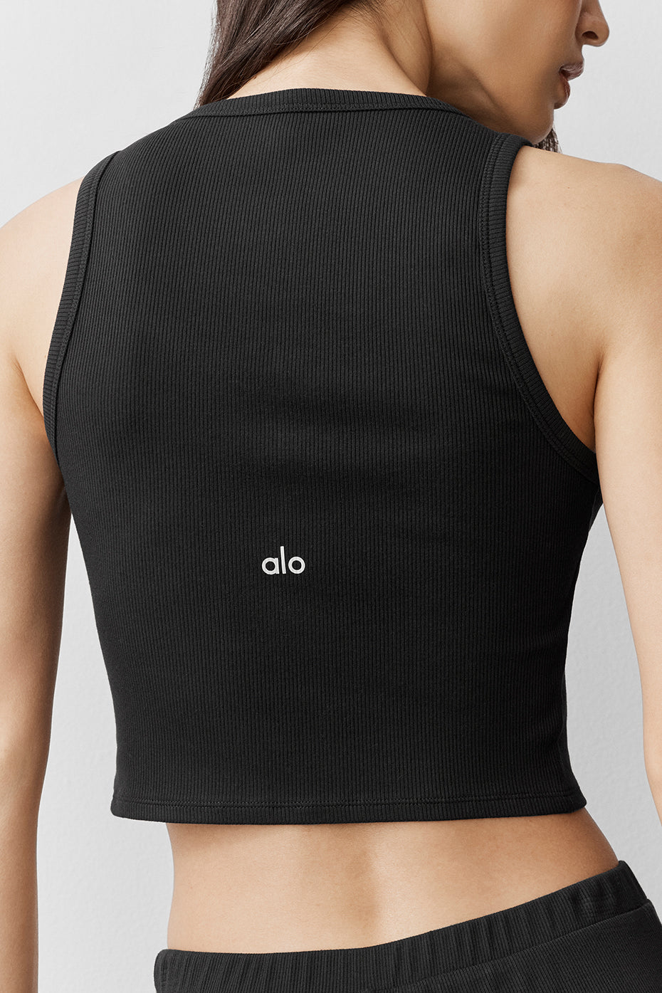 Alo Yoga Ribbed Modal Henley Tank - Black - imagen 3