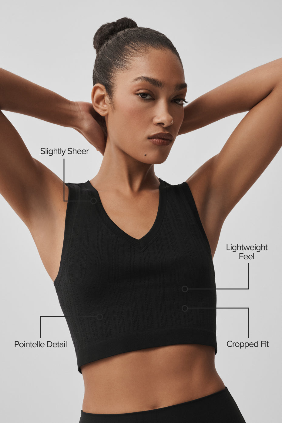 Alo Yoga Seamless Pointelle Tank - Black - imagen 2