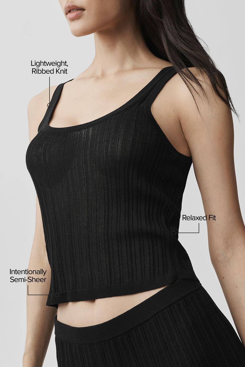 Alo Yoga Sweater Sunlit Tank - Black - imagen 2