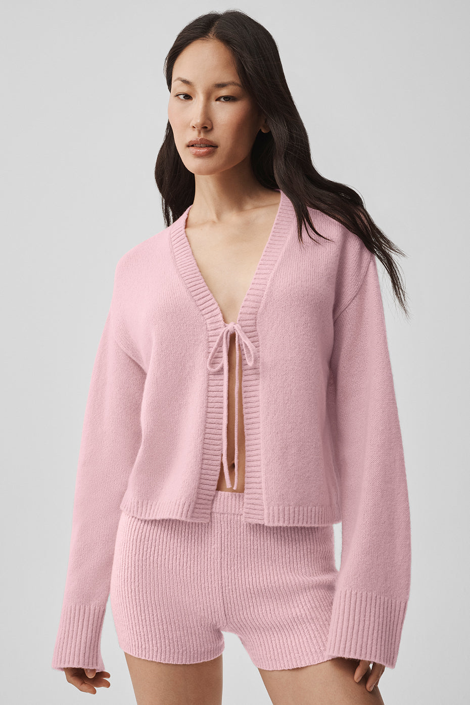 Alo Yoga Wool Cashmere New Class Tie Cardigan - Vintage Pink - imagen 3