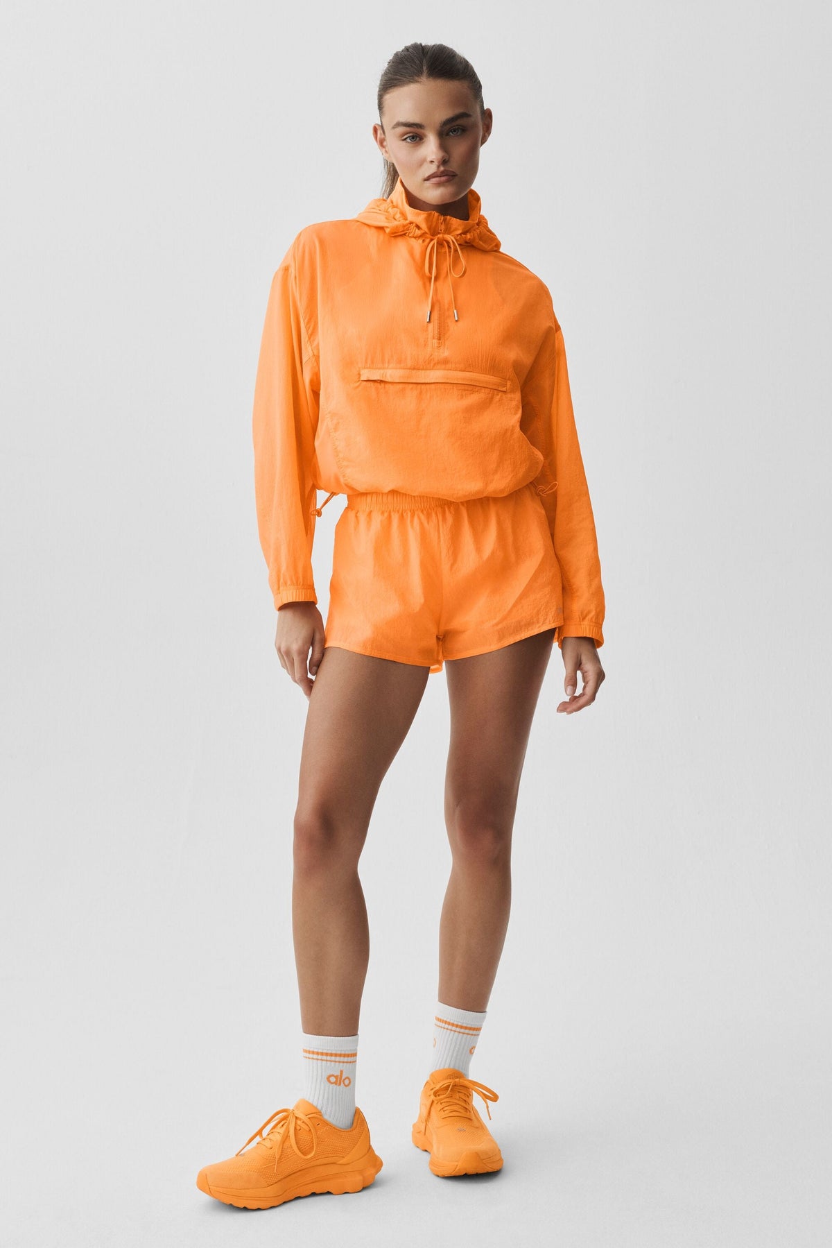 Alo Yoga 1/4 Zip Go Time Pullover - Satsuma Breeze - imagen 7