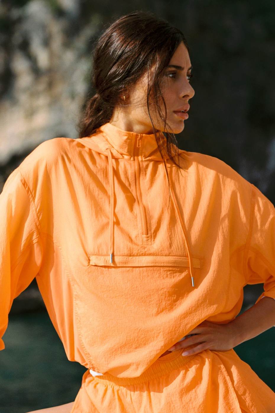 Alo Yoga 1/4 Zip Go Time Pullover - Satsuma Breeze - imagen 1