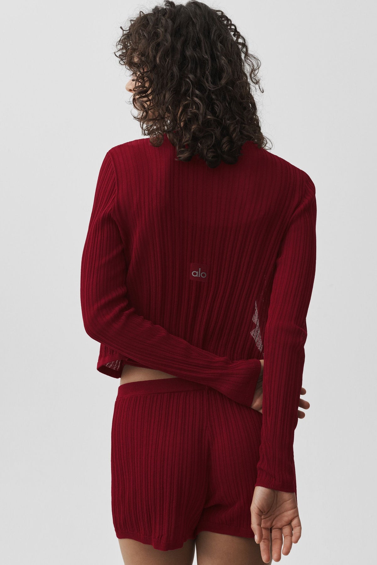 Alo Yoga Sweater Sunlit Cardigan - Summer Romance Red - imagen 2