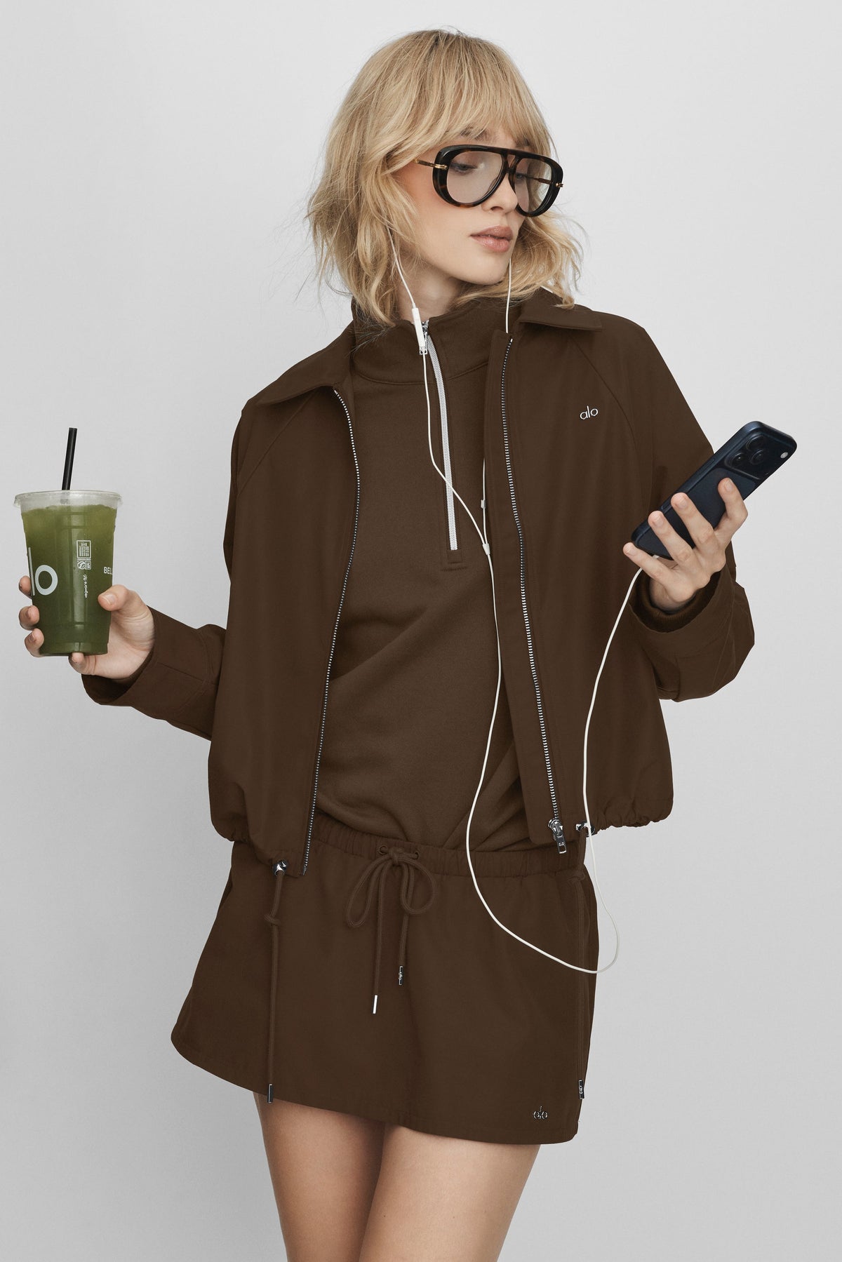 Alo Yoga Best Bet Full Zip Jacket - Espresso - imagen 1