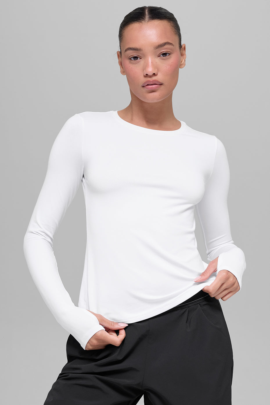 Alo Yoga Alosoft Finesse Long Sleeve - White - imagen 1