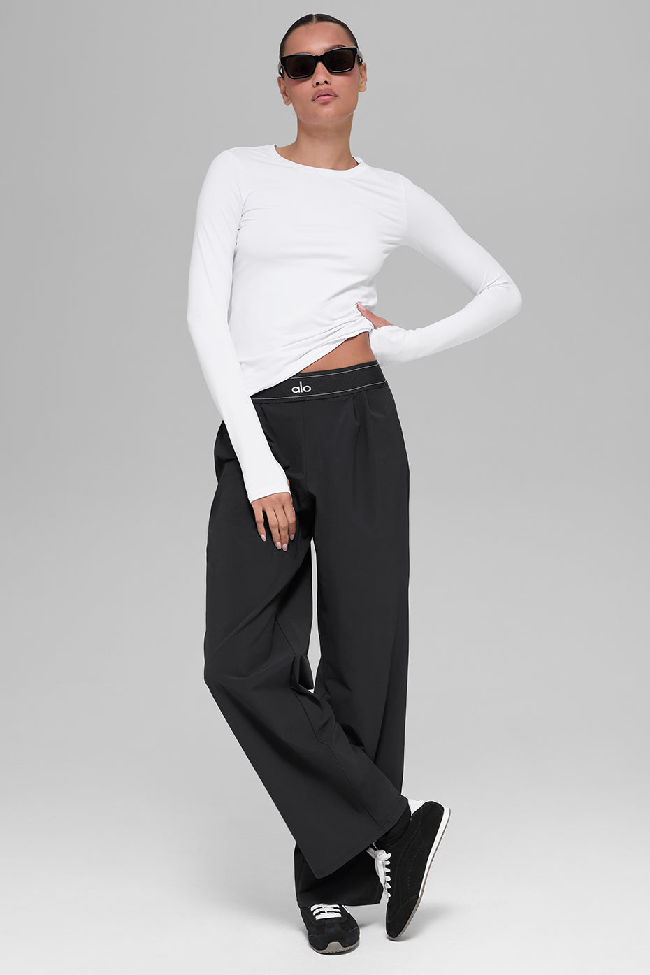 Alo Yoga Alosoft Finesse Long Sleeve - White - imagen 3