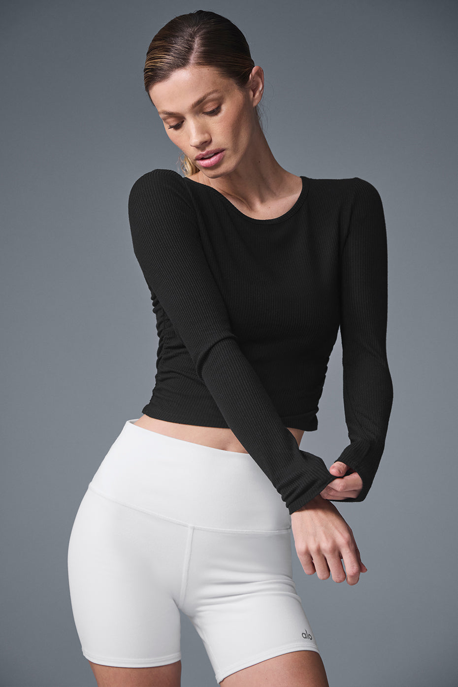 Alo Yoga Gather Long Sleeve - Black - imagen 1