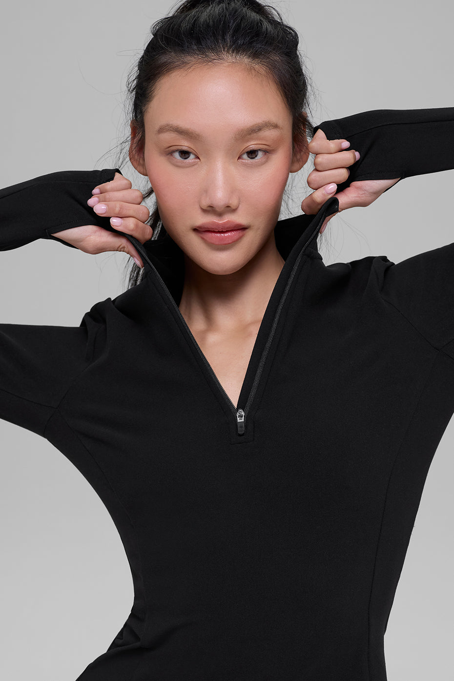 Alo Yoga Alosoft 1/2 Zip Rapid Pullover - Black - imagen 3