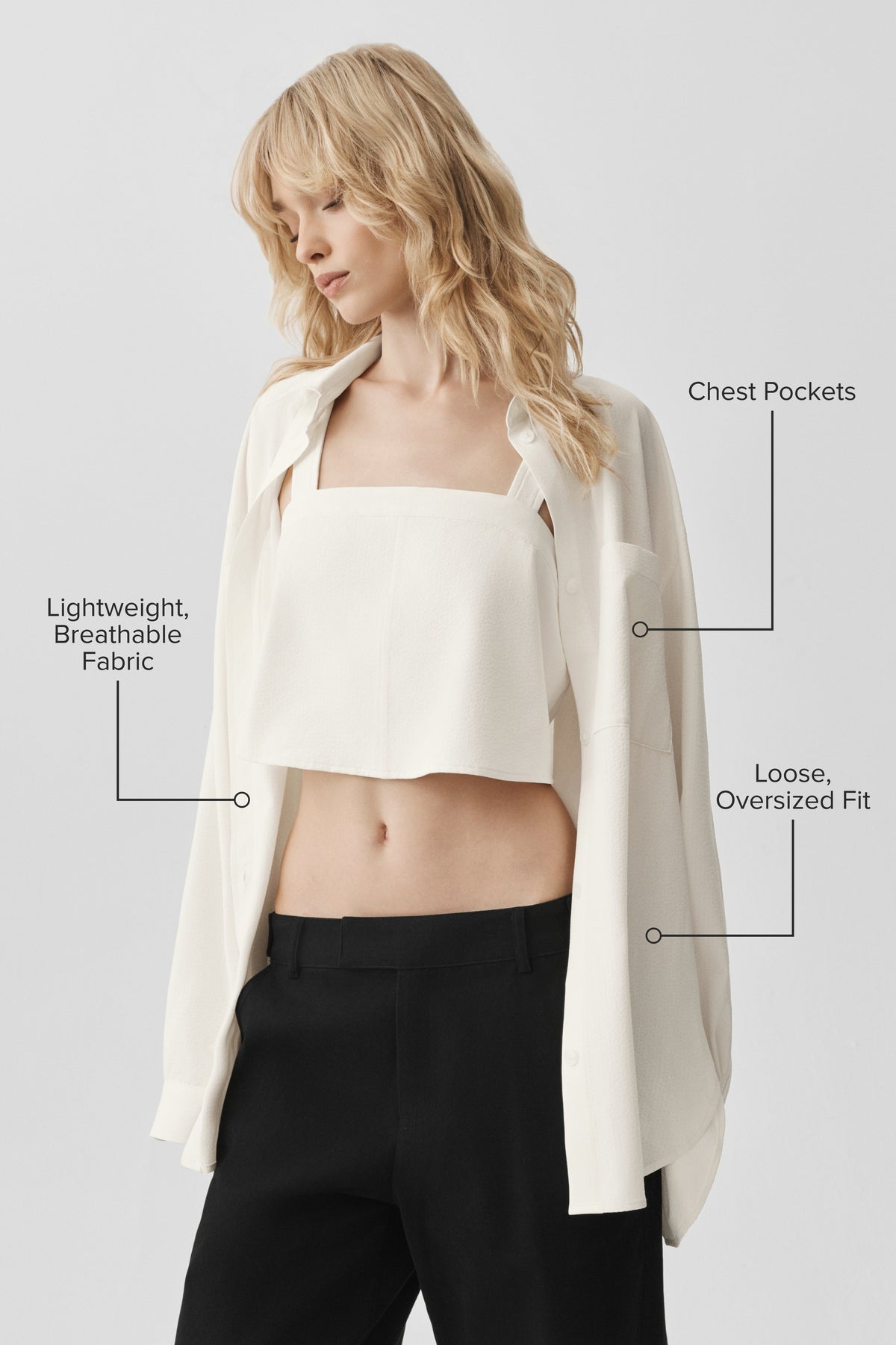 Alo Yoga Dreamscape Button Down Long Sleeve - Ivory - imagen 2