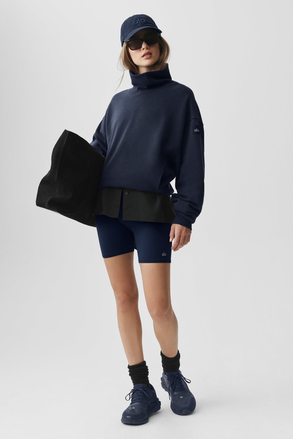 Alo Yoga Hazy Mock Neck Pullover - Navy - imagen 5