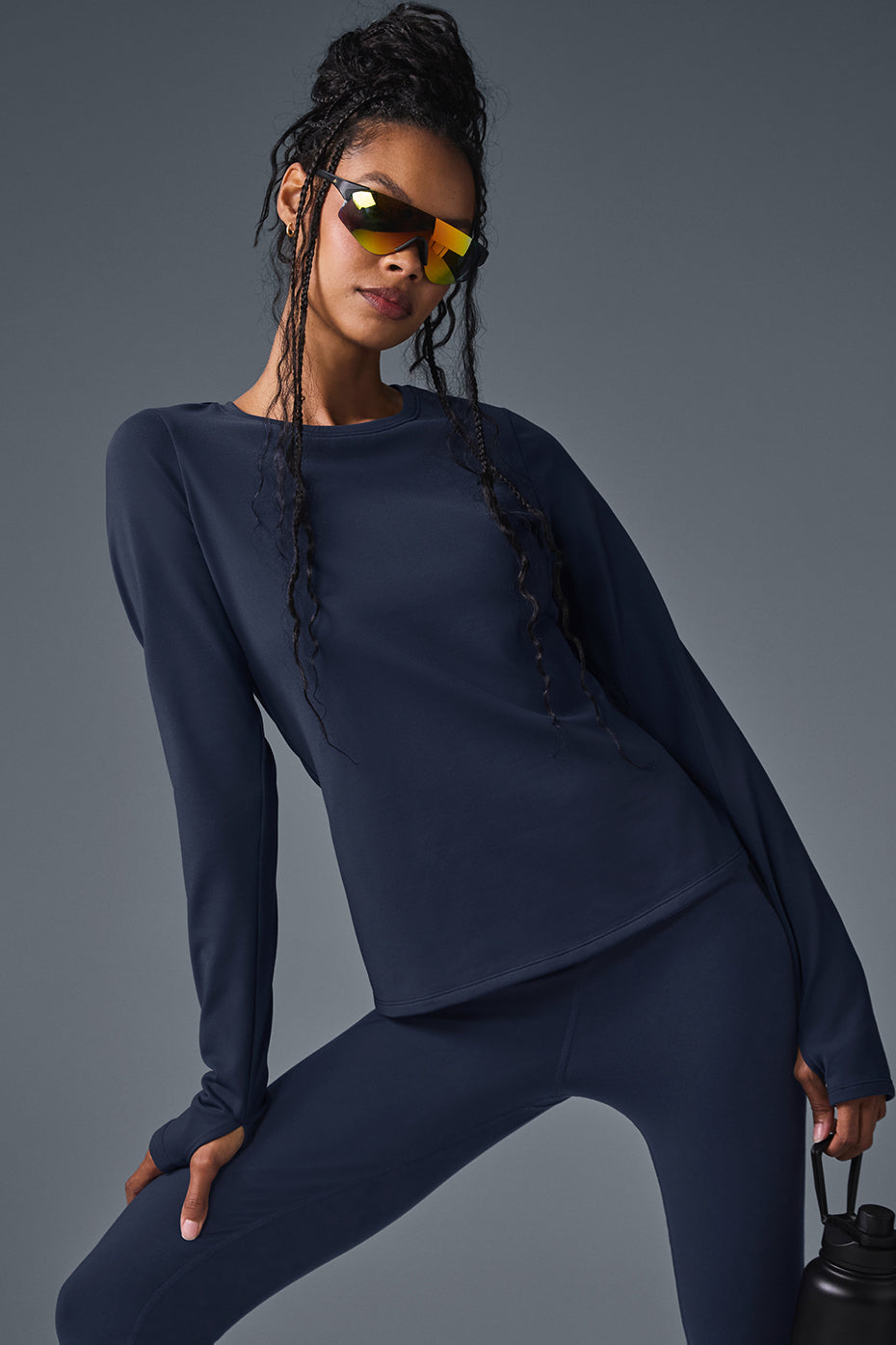 Alo Yoga Airbrush Winter Warm Nocturne Long Sleeve - Navy - imagen 1
