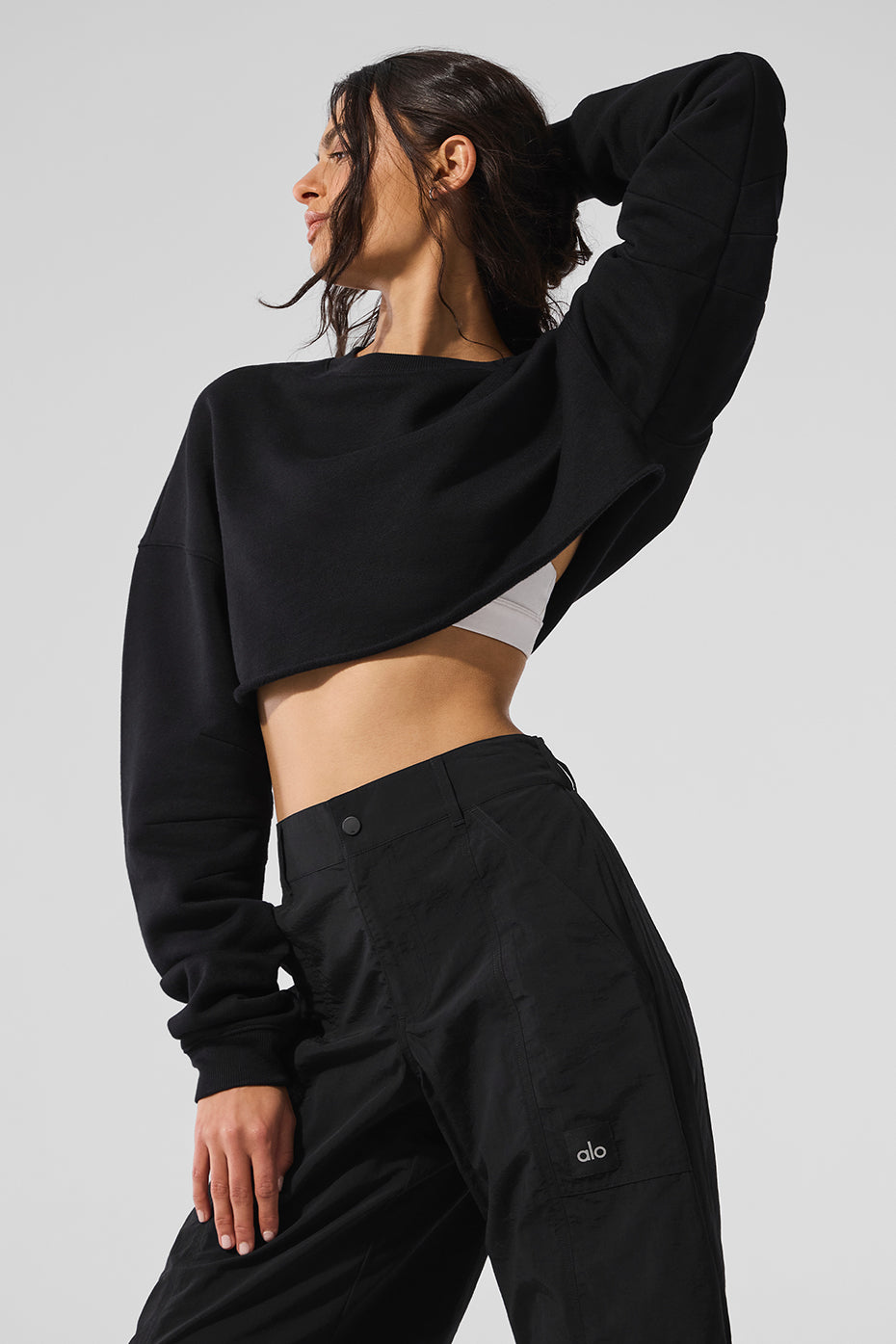 Alo Yoga Extreme Cropped Pullover - Black - imagen 3