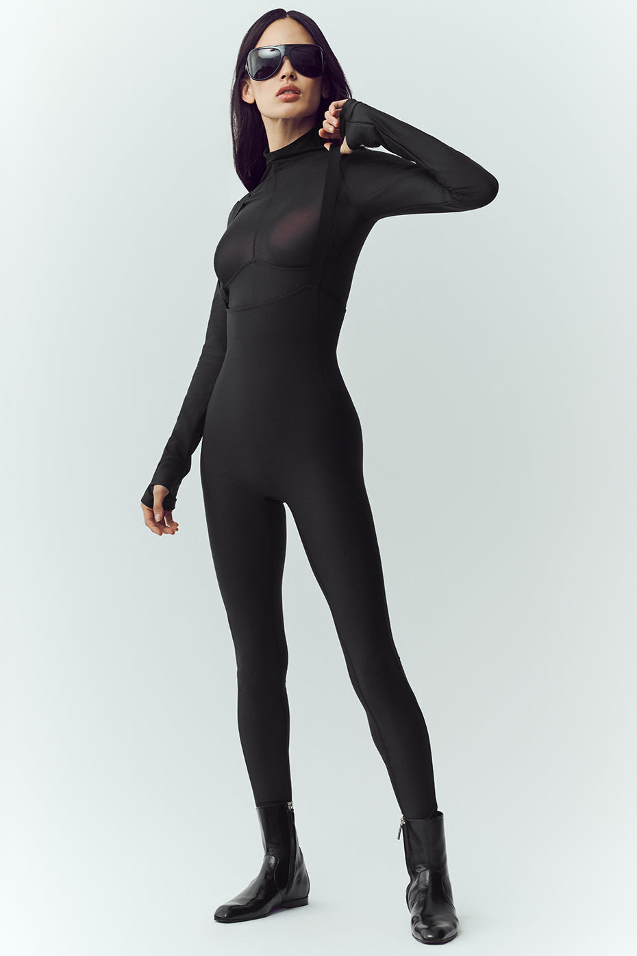 Alo Yoga Airlift Winter Warm Mesh Ski Time Long Sleeve - Black - imagen 4