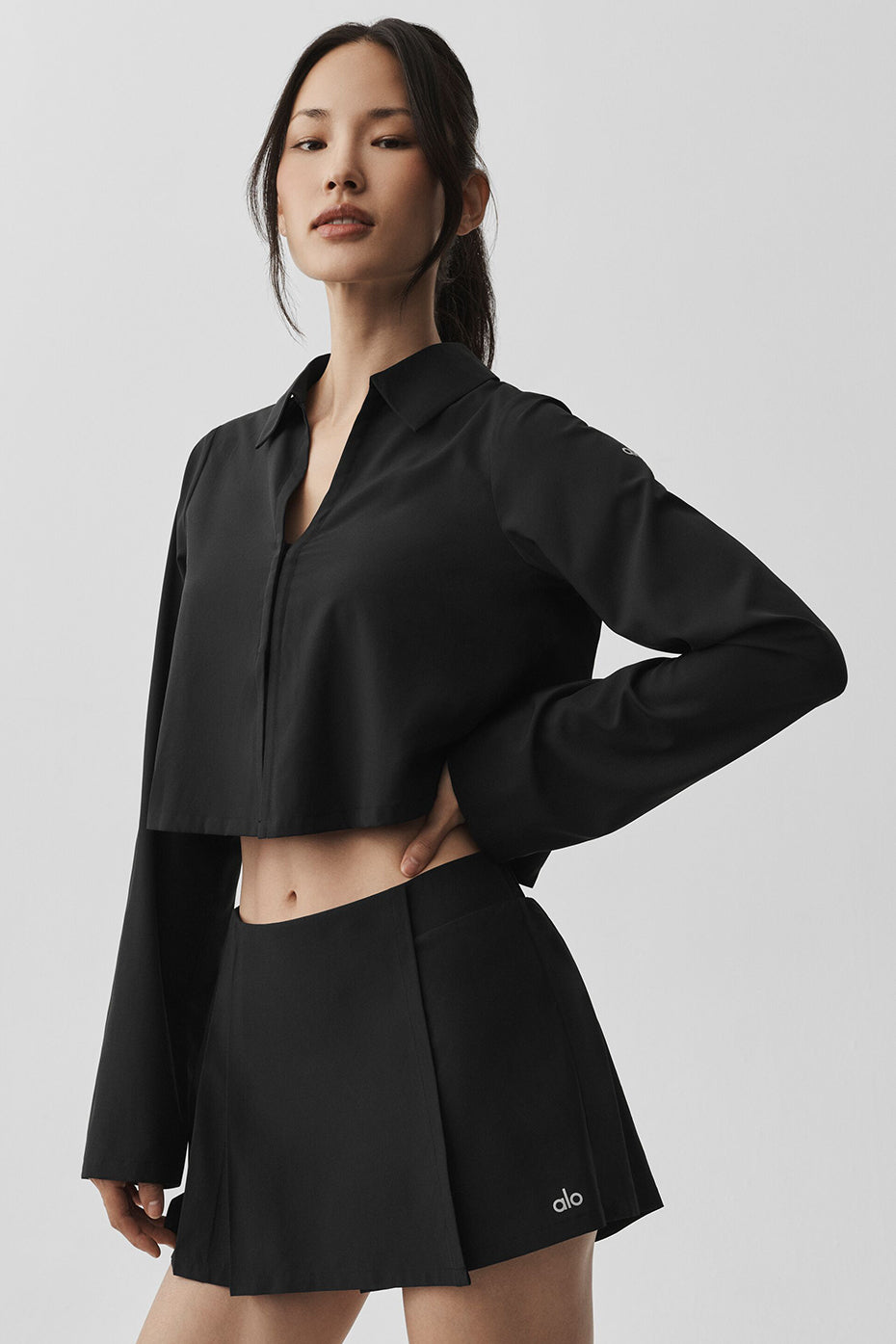 Alo Yoga Cropped Unmatched Long Sleeve - Black - imagen 1