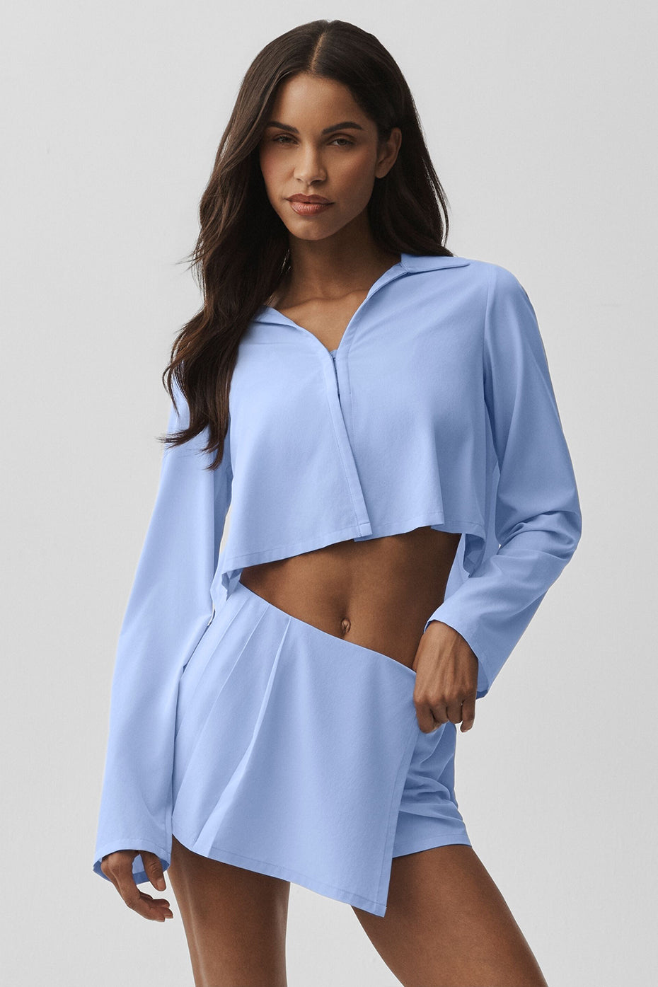 Alo Yoga Cropped Unmatched Long Sleeve - Light Provence Blue - imagen 3
