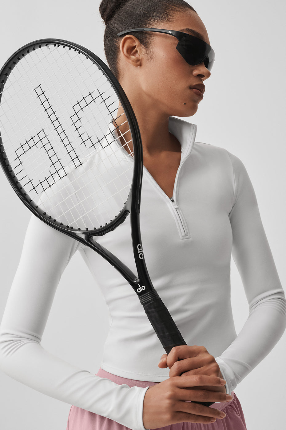 Alo Yoga ALO Softsculpt Precision 1/4 Zip Long Sleeve - White - imagen 1