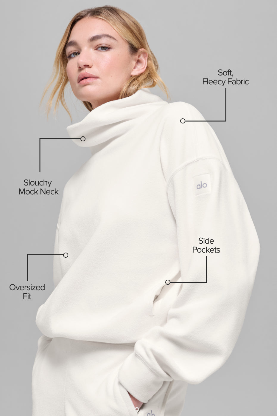 Alo Yoga Polar Fleece Hazy Pullover - Ivory - imagen 2
