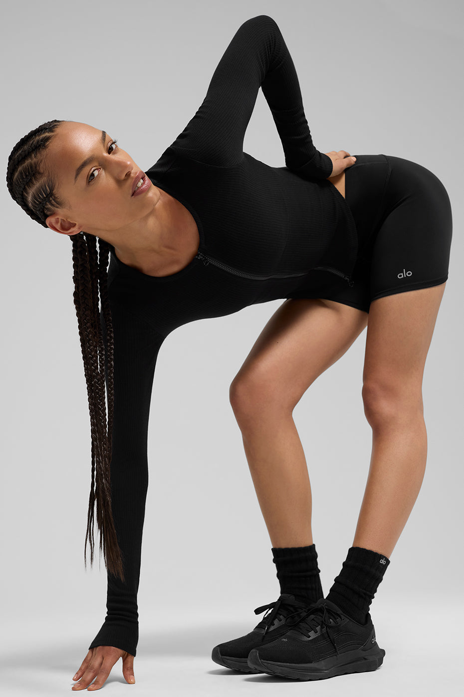 Alo Yoga Ribbed Stardust Long Sleeve - Black - imagen 3