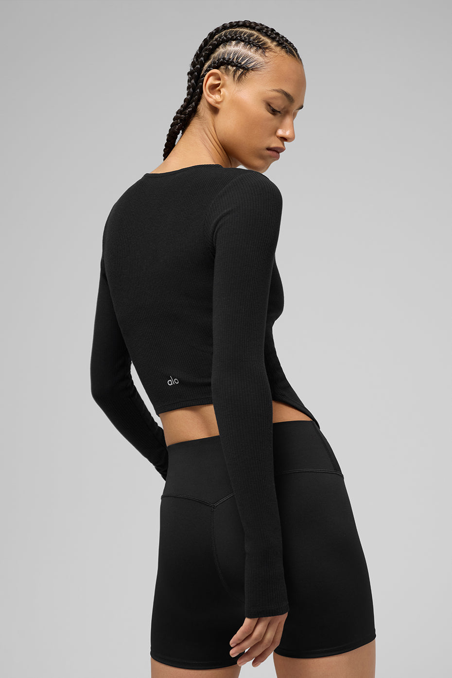 Alo Yoga Ribbed Stardust Long Sleeve - Black - imagen 2