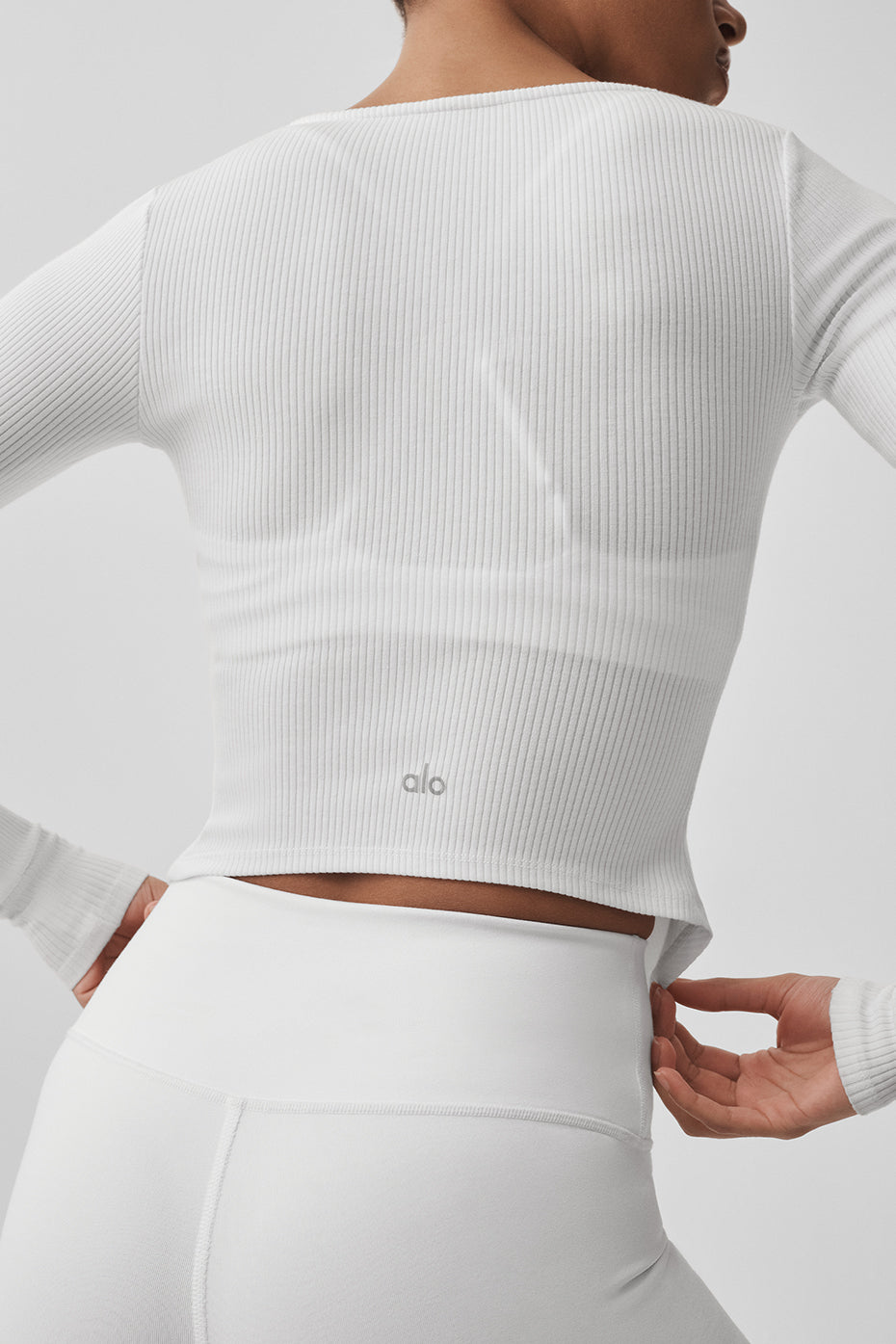 Alo Yoga Ribbed Stardust Long Sleeve - White - imagen 2