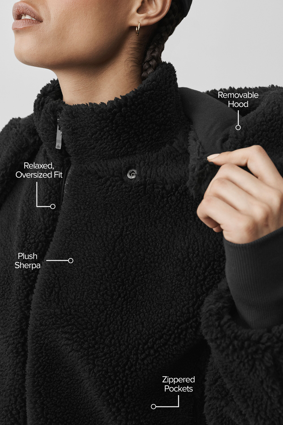 Alo Yoga Foxy Sherpa Jacket - Black - imagen 2