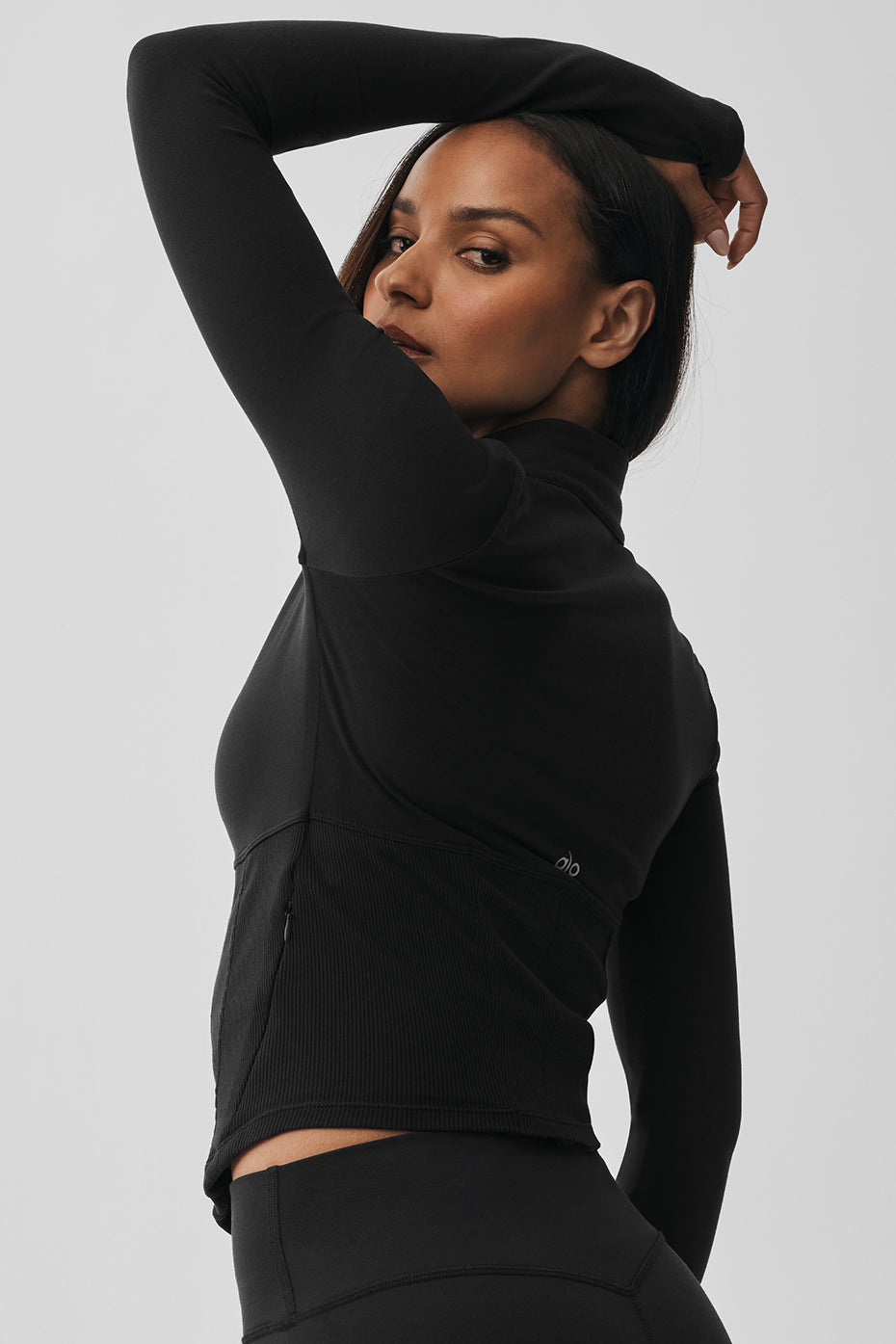 Alo Yoga Airbrush Corset Full Zip Jacket - Black - imagen 4