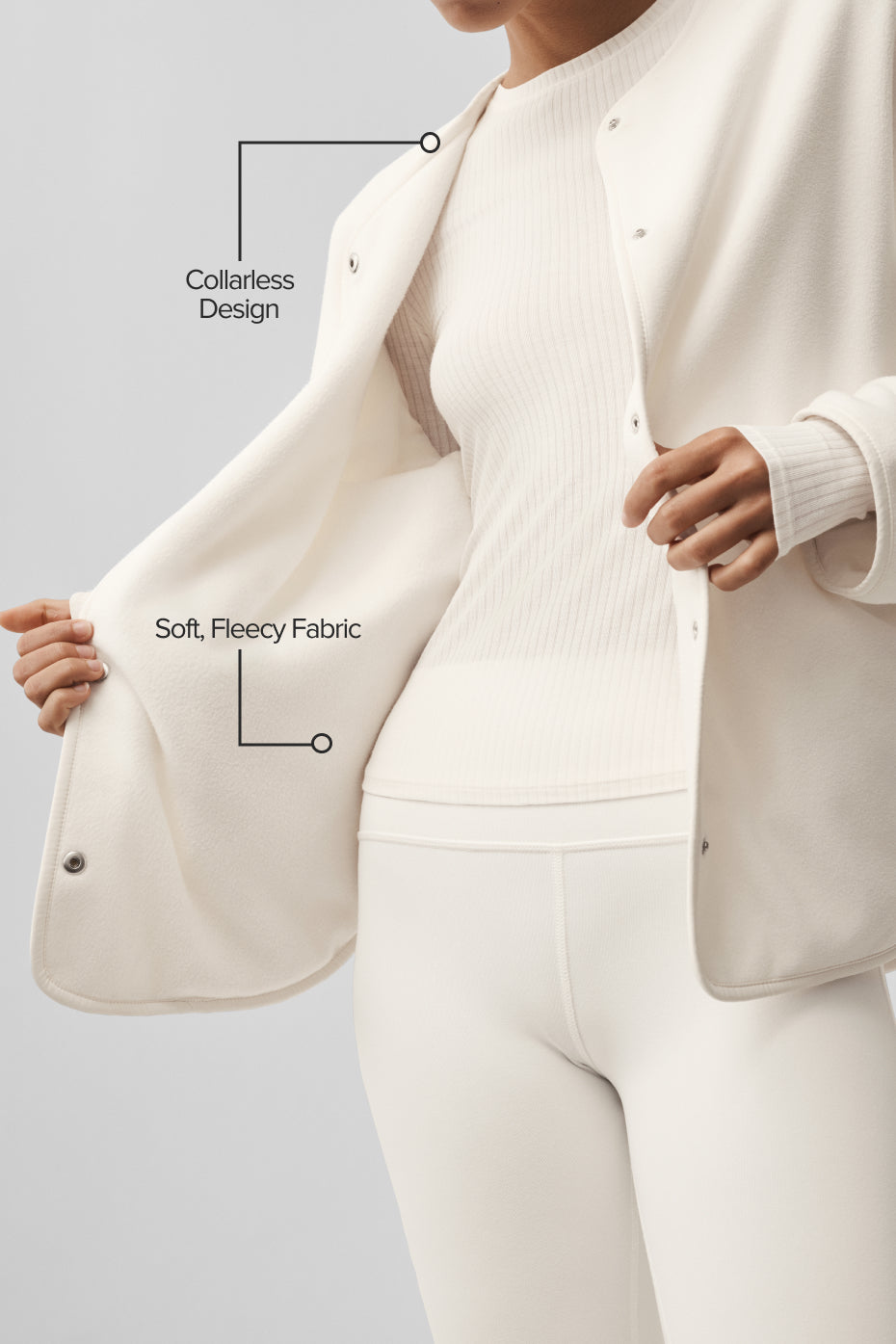 Alo Yoga Polar Fleece Take Note Jacket - Ivory - imagen 2