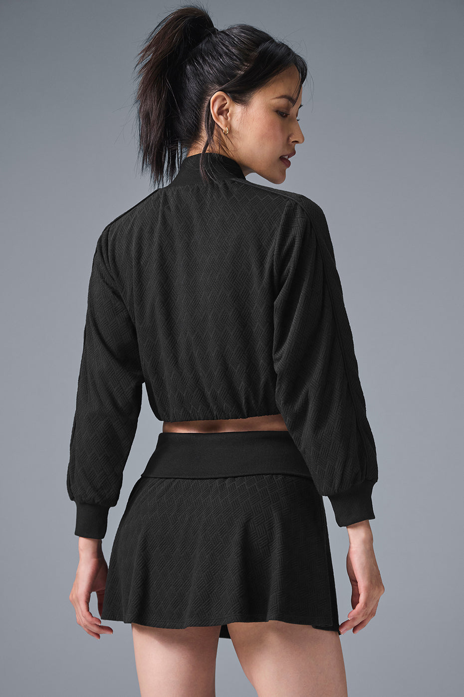 Alo Yoga Cropped Doubles Only Full Zip Jacket - Black - imagen 2