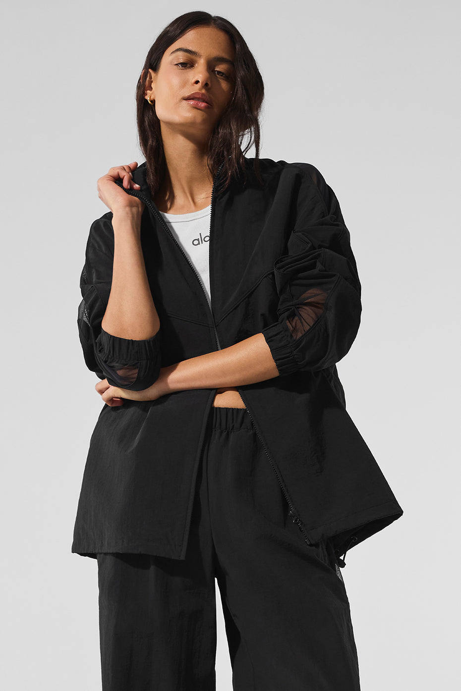 Alo Yoga Origin Full-Zip Track Jacket - Black - imagen 1