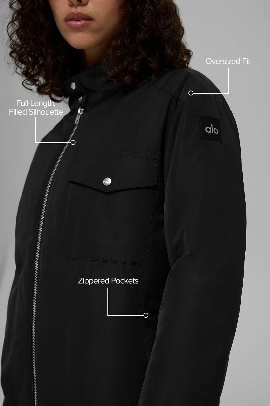 Alo Yoga Work It Bomber - Black - imagen 2