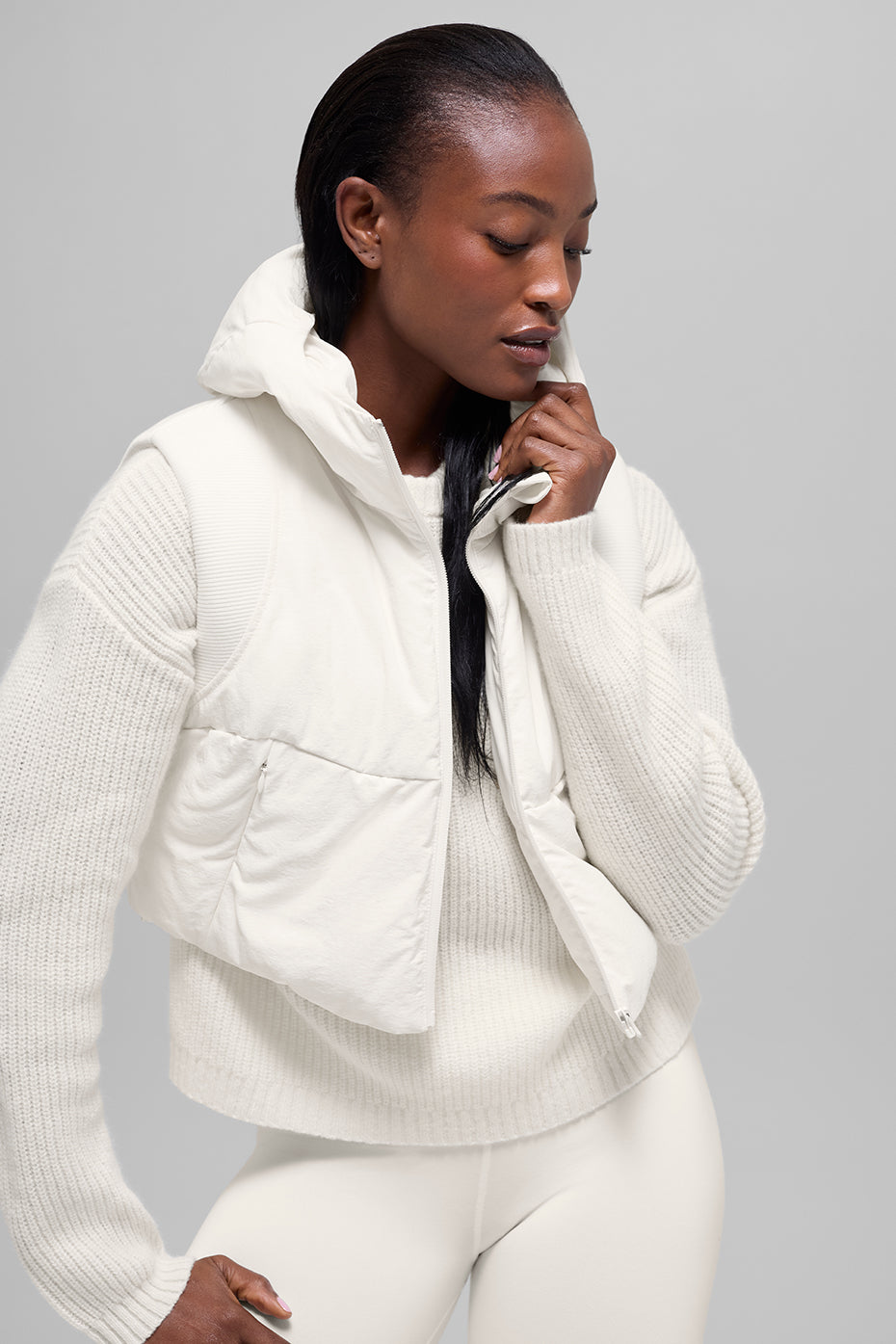 Alo Yoga Fast Lane Puffer Vest - Ivory - imagen 1