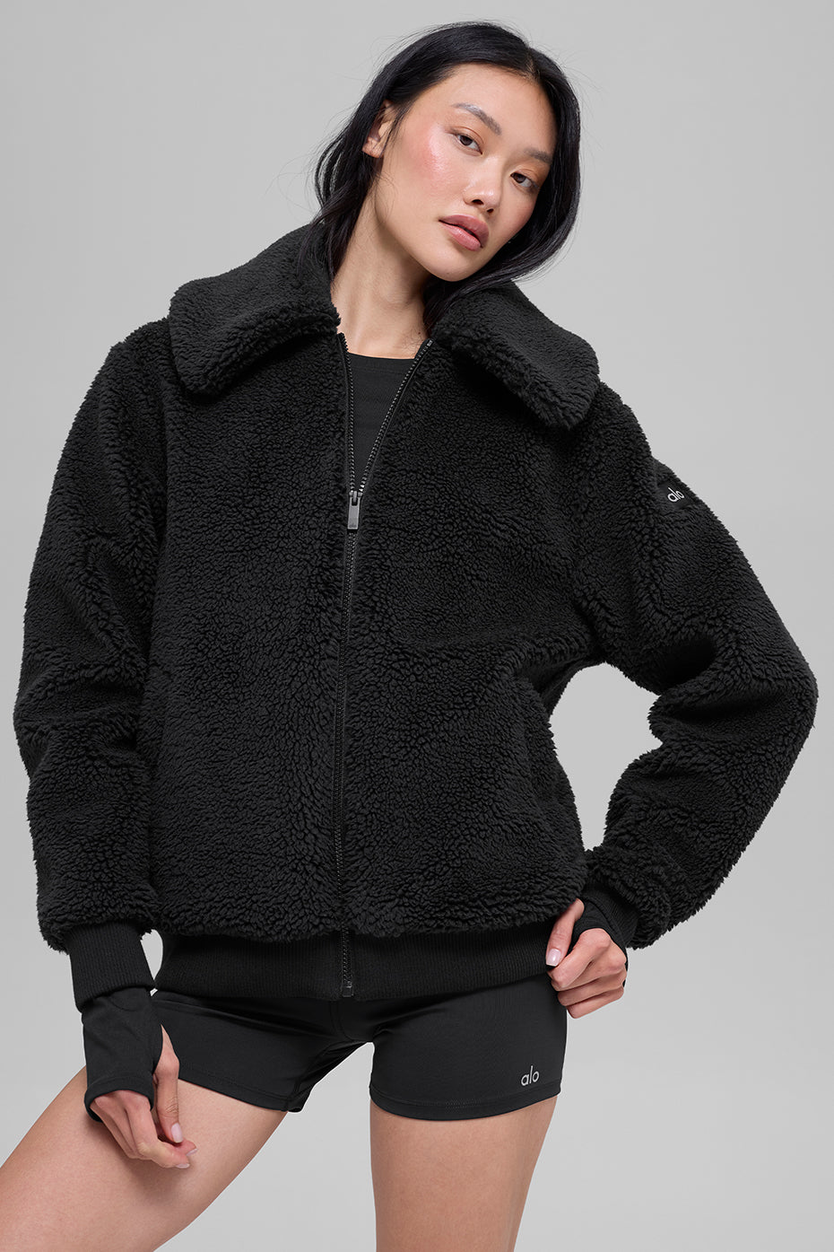 Alo Yoga Sherpa Downtown Jacket - Black - imagen 1